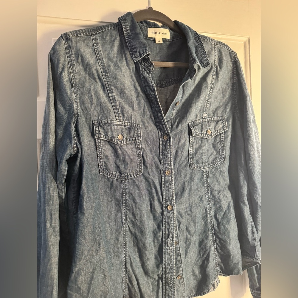 Cloth & Stone Blue Chambray Shirt